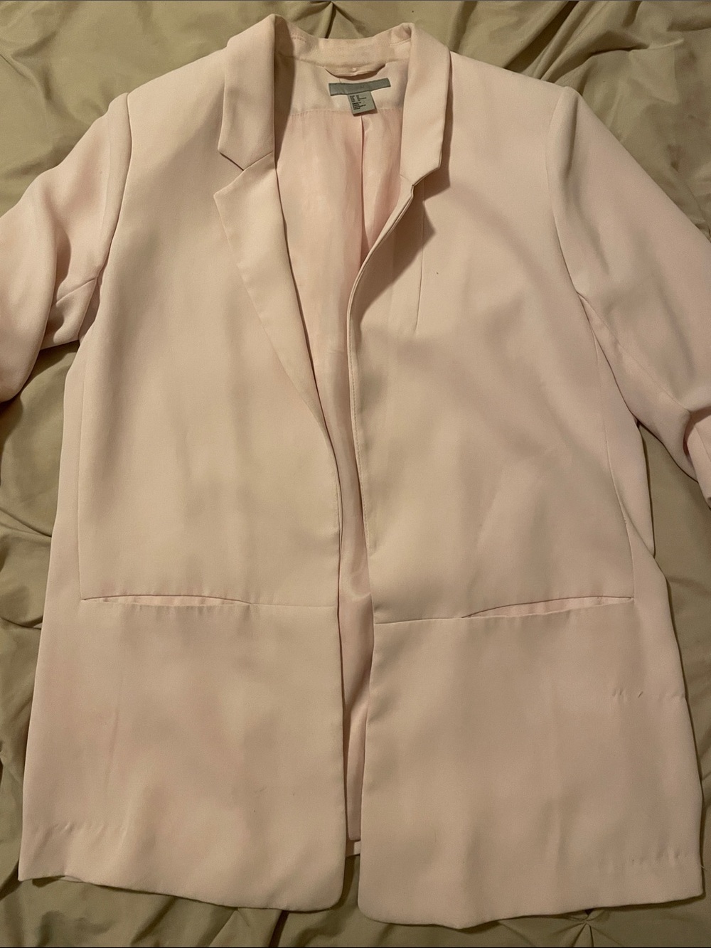 H&M Light Pink Open-Front Blazer